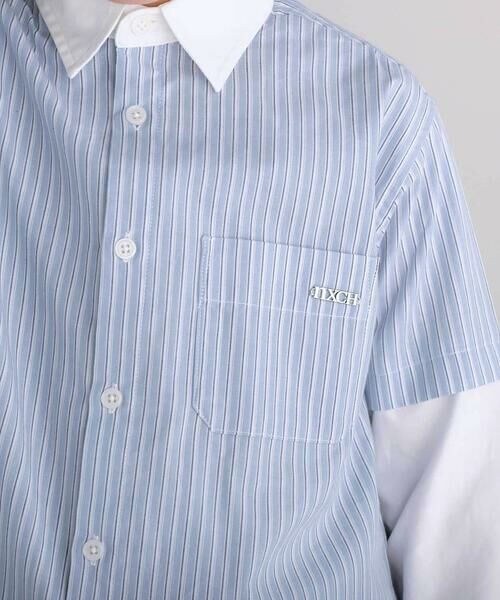 nexchic / ネクシック シャツ・ブラウス | 【お揃い】ストライプ袖切り替えシャツ(110~150cm) | 詳細4