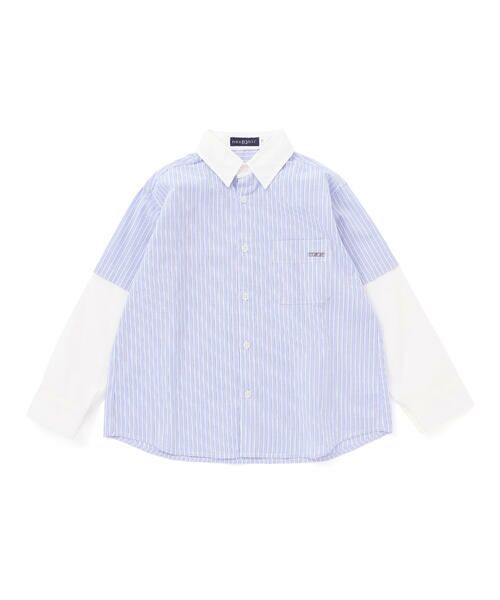 nexchic / ネクシック シャツ・ブラウス | 【お揃い】ストライプ袖切り替えシャツ(110~150cm) | 詳細5