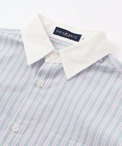 nexchic / ネクシック シャツ・ブラウス | 【お揃い】ストライプ袖切り替えシャツ(110~150cm) | 詳細8
