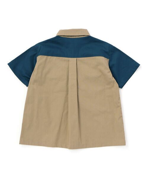 nexchic / ネクシック Tシャツ | 切り替え配色デニム&ツイル半袖シャツ(110~150cm) | 詳細10