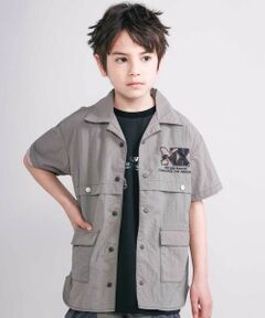 nexchic / ネクシック シャツ・ブラウス | 【接触冷感】【お揃い】ワッシャータフタ半袖シャツ(110~150cm)