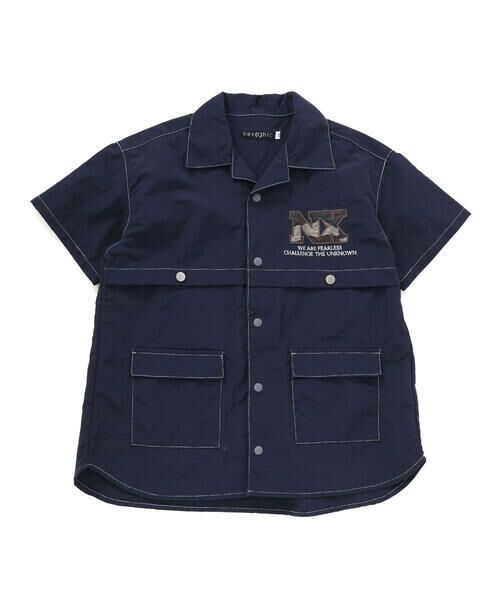 nexchic / ネクシック シャツ・ブラウス | 【接触冷感】【お揃い】ワッシャータフタ半袖シャツ(110~150cm) | 詳細4