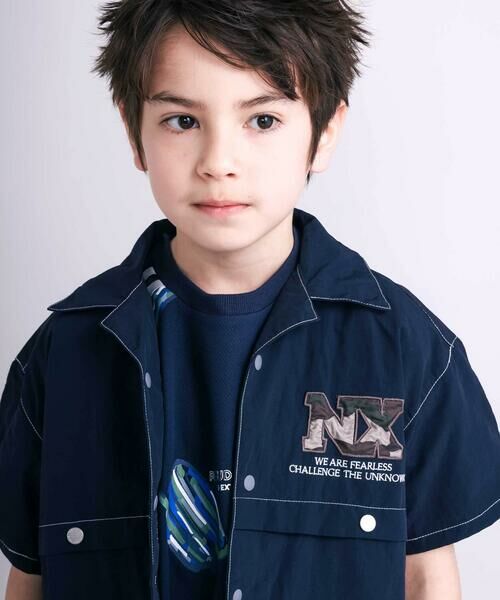 nexchic / ネクシック シャツ・ブラウス | 【接触冷感】【お揃い】ワッシャータフタ半袖シャツ(110~150cm) | 詳細2