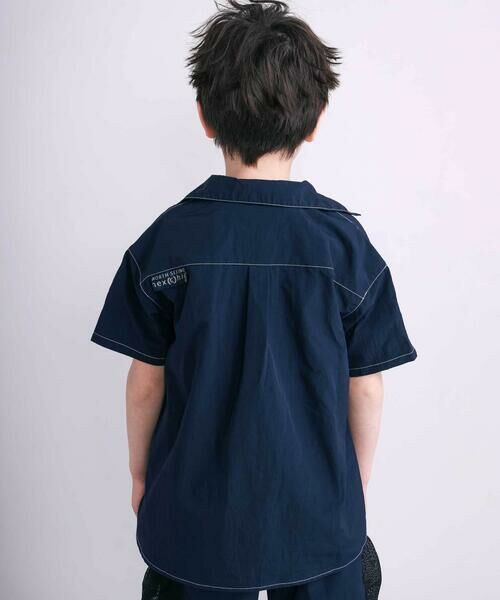 nexchic / ネクシック シャツ・ブラウス | 【接触冷感】【お揃い】ワッシャータフタ半袖シャツ(110~150cm) | 詳細3