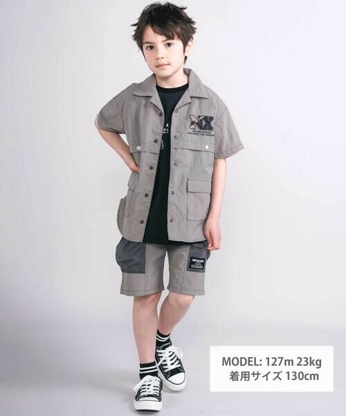 nexchic / ネクシック シャツ・ブラウス | 【接触冷感】【お揃い】ワッシャータフタ半袖シャツ(110~150cm) | 詳細6