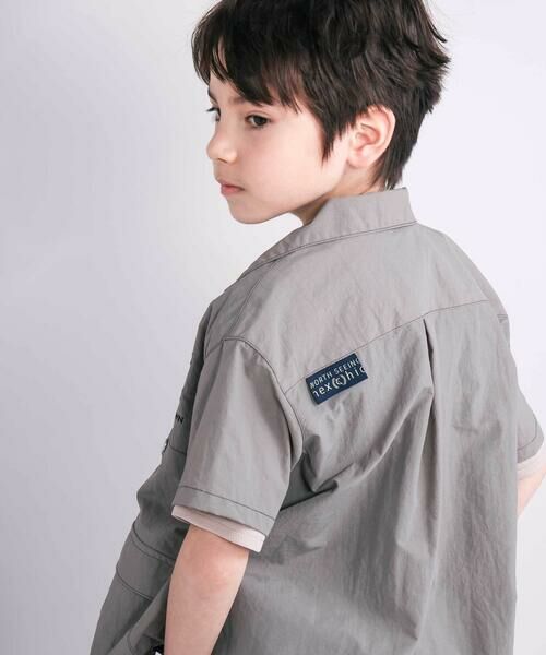 nexchic / ネクシック シャツ・ブラウス | 【接触冷感】【お揃い】ワッシャータフタ半袖シャツ(110~150cm) | 詳細7