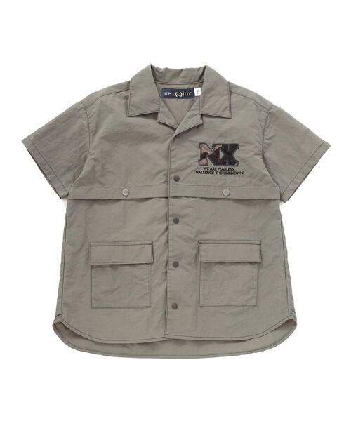 nexchic / ネクシック シャツ・ブラウス | 【接触冷感】【お揃い】ワッシャータフタ半袖シャツ(110~150cm) | 詳細9