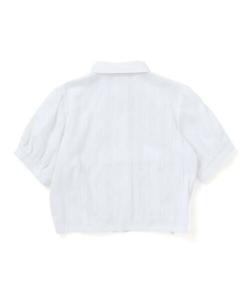 nexchic / ネクシック シャツ・ブラウス | シャーリング切り替えカラミレースストライプシャツ(110~150cm) | 詳細6