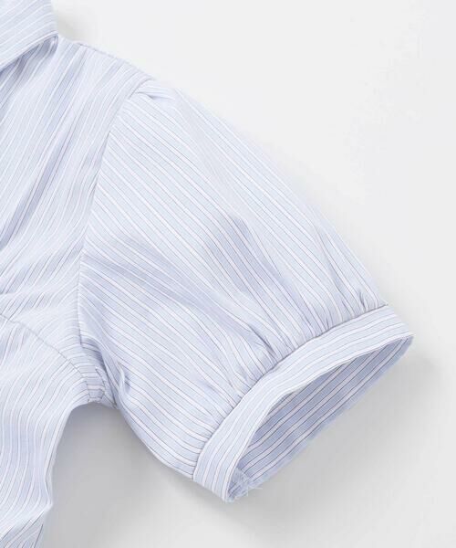 nexchic / ネクシック シャツ・ブラウス | シャーリング切り替えカラミレースストライプシャツ(110~150cm) | 詳細16