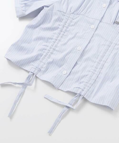 nexchic / ネクシック シャツ・ブラウス | シャーリング切り替えカラミレースストライプシャツ(110~150cm) | 詳細18