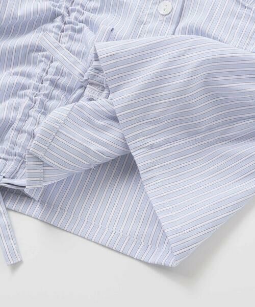 nexchic / ネクシック シャツ・ブラウス | シャーリング切り替えカラミレースストライプシャツ(110~150cm) | 詳細19