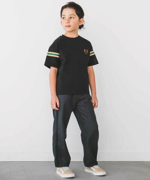 nexchic / ネクシック デニムパンツ | ライン入りワイドデニム(110~150cm) | 詳細2