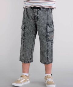 nexchic / ネクシック ショート・ハーフ・半端丈パンツ | 7分丈ストレッチデニムカーゴパンツ(110~150cm)