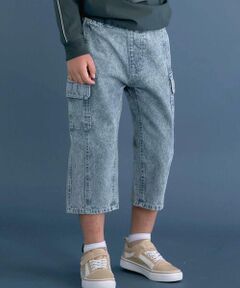 nexchic / ネクシック ショート・ハーフ・半端丈パンツ | 7分丈ストレッチデニムカーゴパンツ(110~150cm)
