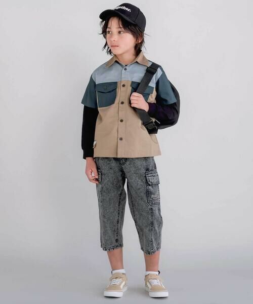 nexchic / ネクシック ショート・ハーフ・半端丈パンツ | 7分丈ストレッチデニムカーゴパンツ(110~150cm) | 詳細4