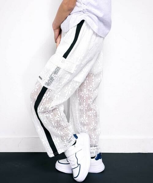 nexchic/ネクシック ニットレースラインパンツ(110~150cm) ホワイト 110cm nexchic/ネクシック ニットレースラインパンツ(110~150cm) ホワイト 110cm