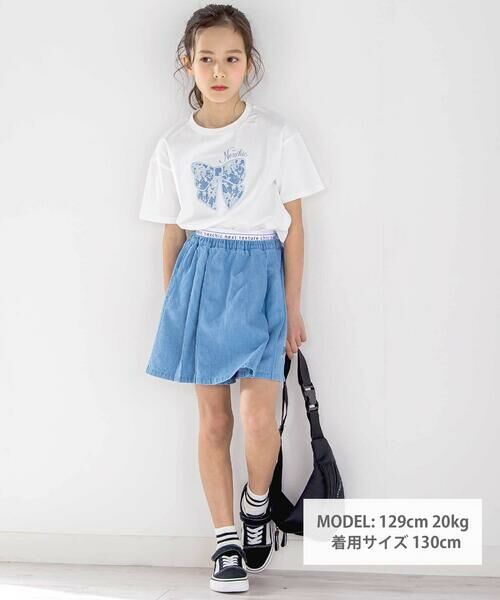 nexchic / ネクシック ミニ・ひざ丈スカート | ダブルウエストローライズツイル&デニムスカパン(110~150cm) | 詳細7