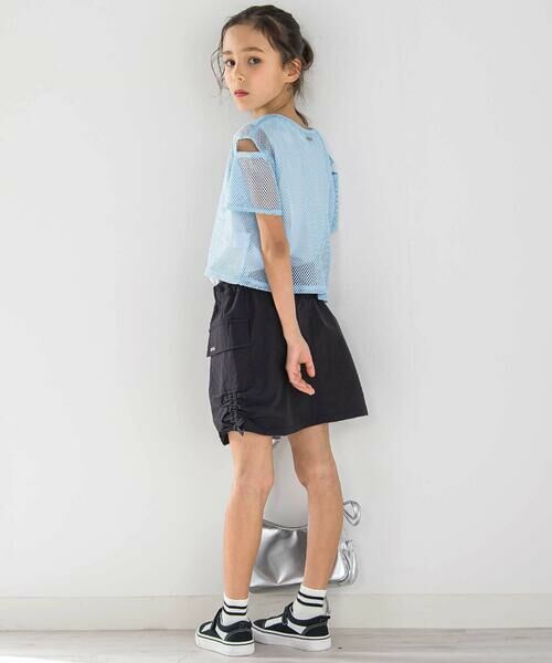 nexchic / ネクシック ショート・ハーフ・半端丈パンツ | サイドシャーリングタフタショートカーゴパンツ(110~150cm) | 詳細3