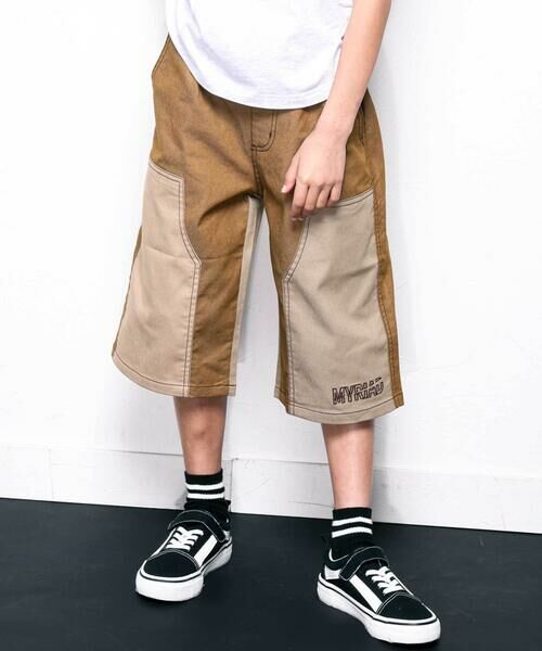 nexchic / ネクシック その他パンツ | ダブルニー6分デニムツイルパンツ(110~150cm)(ベージュ)