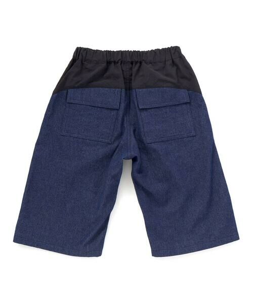 nexchic / ネクシック ショート・ハーフ・半端丈パンツ | ラインテープデニムタフタ切り替え5.5分パンツ(110~150cm) | 詳細5
