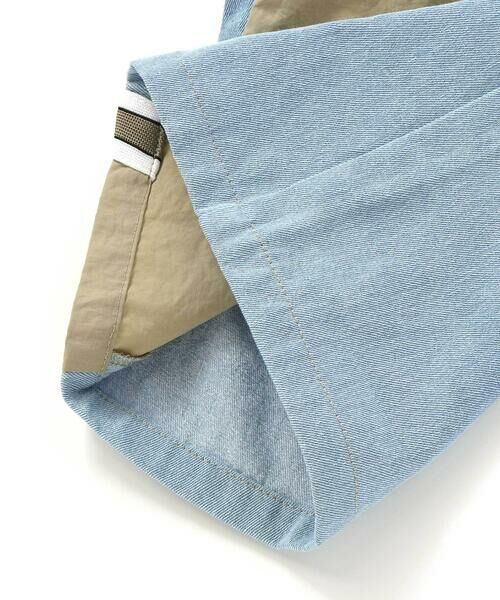 nexchic / ネクシック ショート・ハーフ・半端丈パンツ | ラインテープデニムタフタ切り替え5.5分パンツ(110~150cm) | 詳細14