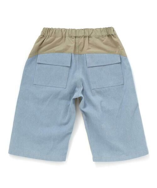 nexchic / ネクシック ショート・ハーフ・半端丈パンツ | ラインテープデニムタフタ切り替え5.5分パンツ(110~150cm) | 詳細9