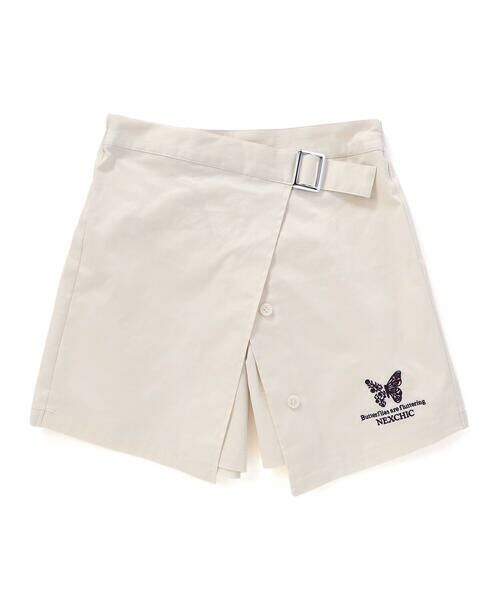 nexchic / ネクシック ミニ・ひざ丈スカート | デニムツイル巻スカート風スカパン(110~150cm) | 詳細3