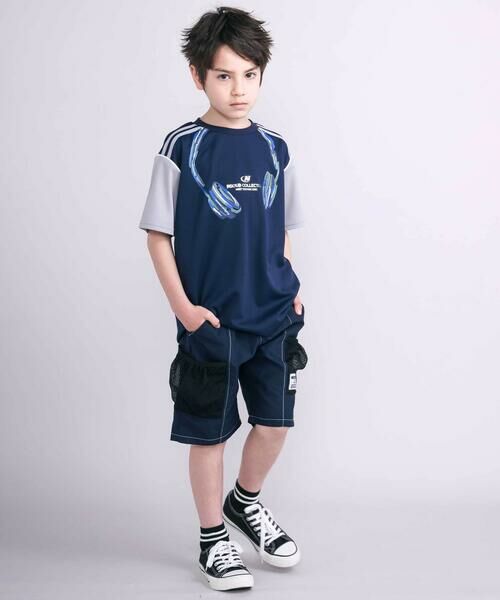 nexchic / ネクシック ショート・ハーフ・半端丈パンツ | 【接触冷感】【お揃い】ワッシャータフタメッシュポケット付き5分丈パンツ(110~150cm) | 詳細1