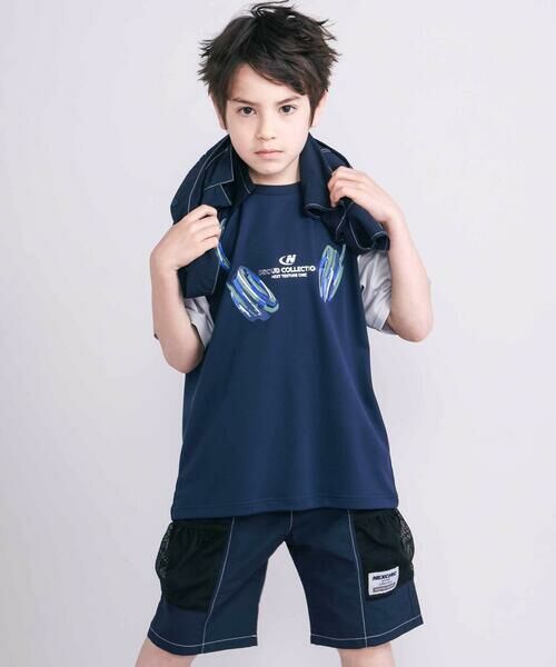 nexchic / ネクシック ショート・ハーフ・半端丈パンツ | 【接触冷感】【お揃い】ワッシャータフタメッシュポケット付き5分丈パンツ(110~150cm) | 詳細2