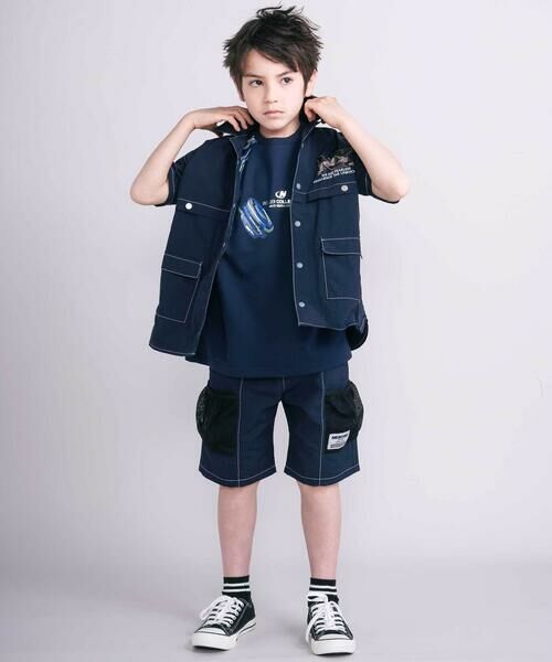 nexchic / ネクシック ショート・ハーフ・半端丈パンツ | 【接触冷感】【お揃い】ワッシャータフタメッシュポケット付き5分丈パンツ(110~150cm) | 詳細3