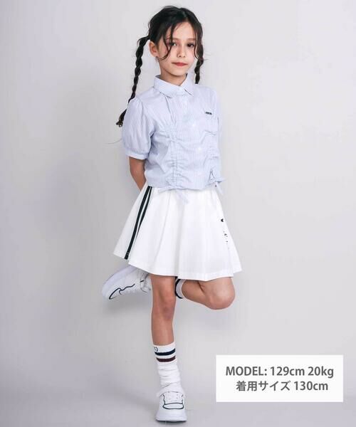 nexchic / ネクシック その他パンツ | 【接触冷感】ライン入りプリーツポンチスカパン(110~150cm) | 詳細1