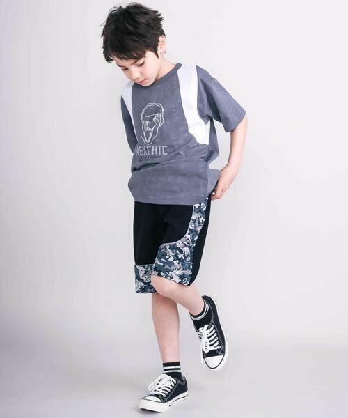 nexchic / ネクシック ショート・ハーフ・半端丈パンツ | 【速乾/接触冷感】スーパーストレッチ迷彩柄切り替え5分丈パンツ(110~150cm) | 詳細1