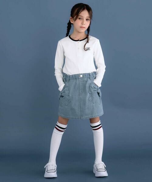 nexchic / ネクシック ミニ・ひざ丈スカート | ビッグリボンデニムスカート(110~150cm) | 詳細7