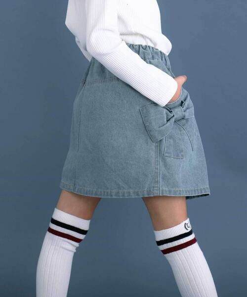 nexchic / ネクシック ミニ・ひざ丈スカート | ビッグリボンデニムスカート(110~150cm) | 詳細8