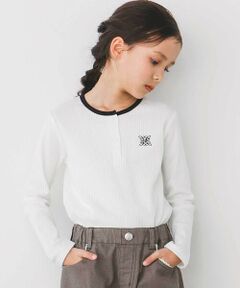 nexchic / ネクシック Tシャツ | 細テレコフロントボタンロングTシャツ(110~150cm)