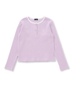 nexchic / ネクシック Tシャツ | 細テレコフロントボタンロングTシャツ(110~150cm)