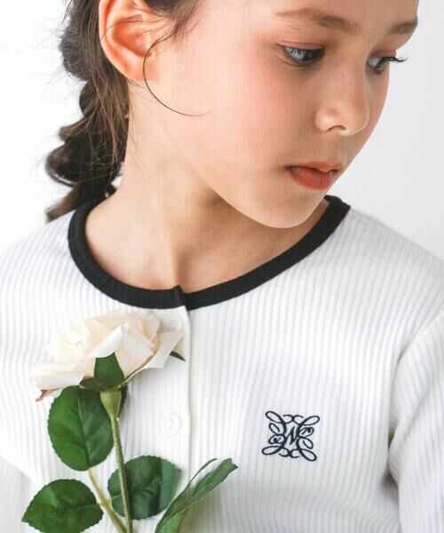 nexchic / ネクシック Tシャツ | 細テレコフロントボタンロングTシャツ(110~150cm) | 詳細3