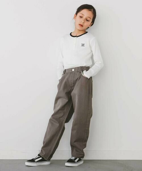 nexchic / ネクシック Tシャツ | 細テレコフロントボタンロングTシャツ(110~150cm) | 詳細5