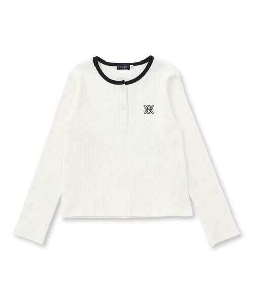 nexchic / ネクシック Tシャツ | 細テレコフロントボタンロングTシャツ(110~150cm) | 詳細6