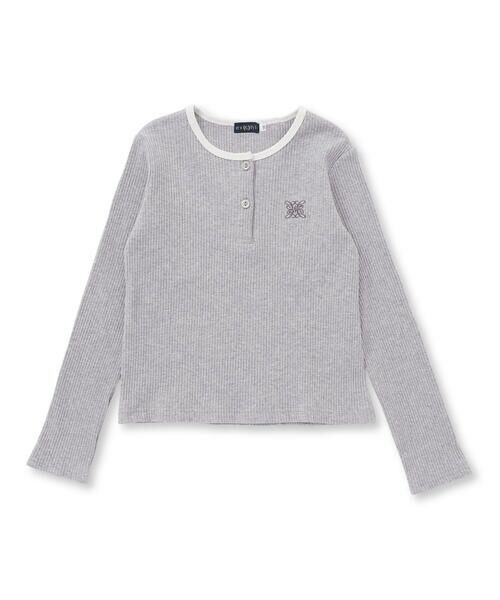 nexchic / ネクシック Tシャツ | 細テレコフロントボタンロングTシャツ(110~150cm) | 詳細10