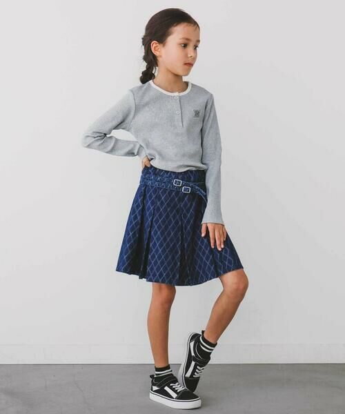 nexchic / ネクシック Tシャツ | 細テレコフロントボタンロングTシャツ(110~150cm) | 詳細8