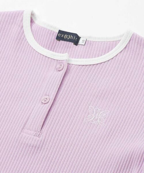 nexchic / ネクシック Tシャツ | 細テレコフロントボタンロングTシャツ(110~150cm) | 詳細13