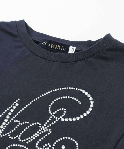 nexchic / ネクシック Tシャツ | ラインストーン切り替え天竺長袖Tシャツ(110~150cm) | 詳細6