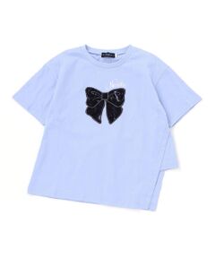 nexchic / ネクシック Tシャツ | アシメトリーBIGリボンプリント天竺半袖Tシャツ(110~150cm)
