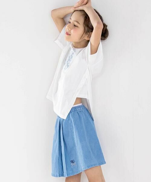 nexchic / ネクシック Tシャツ | アシメトリーBIGリボンプリント天竺半袖Tシャツ(110~150cm) | 詳細2