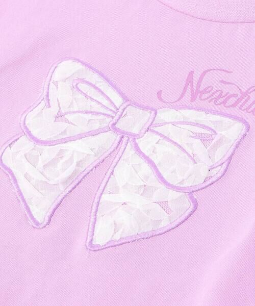 nexchic / ネクシック Tシャツ | アシメトリーBIGリボンプリント天竺半袖Tシャツ(110~150cm) | 詳細17