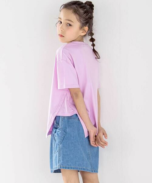 nexchic / ネクシック Tシャツ | アシメトリーBIGリボンプリント天竺半袖Tシャツ(110~150cm) | 詳細8