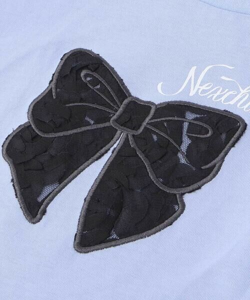 nexchic / ネクシック Tシャツ | アシメトリーBIGリボンプリント天竺半袖Tシャツ(110~150cm) | 詳細20
