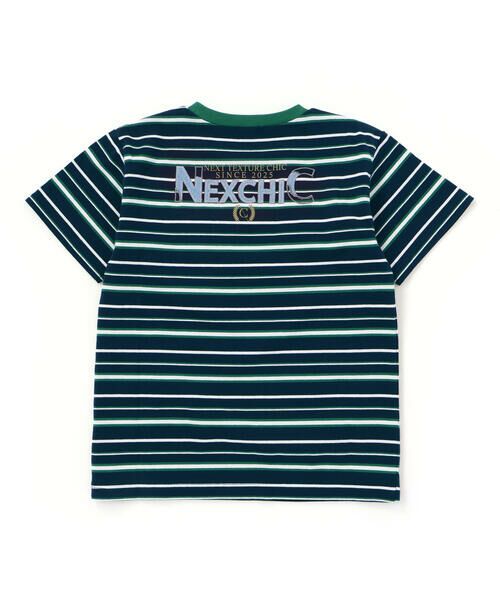 nexchic / ネクシック Tシャツ | デニムポケットマルチボーダー天竺半袖Tシャツ(110~150cm) | 詳細2