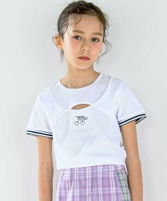 nexchic / ネクシック Tシャツ | ワンポイント刺しゅうテレコ半袖Tシャツ(110~150cm)